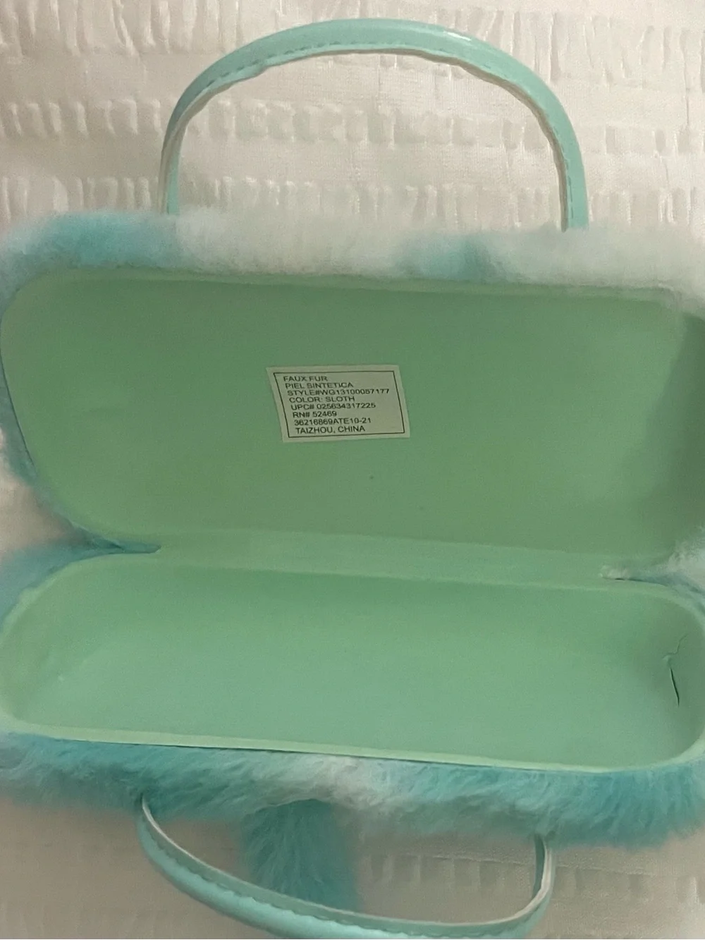 Teal Sequin Sloth Plush Bag